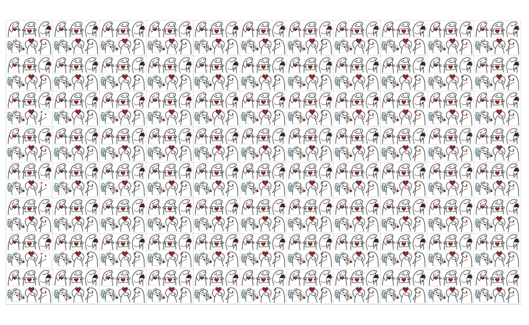 Lienzo de stickers Flork y BoKditos