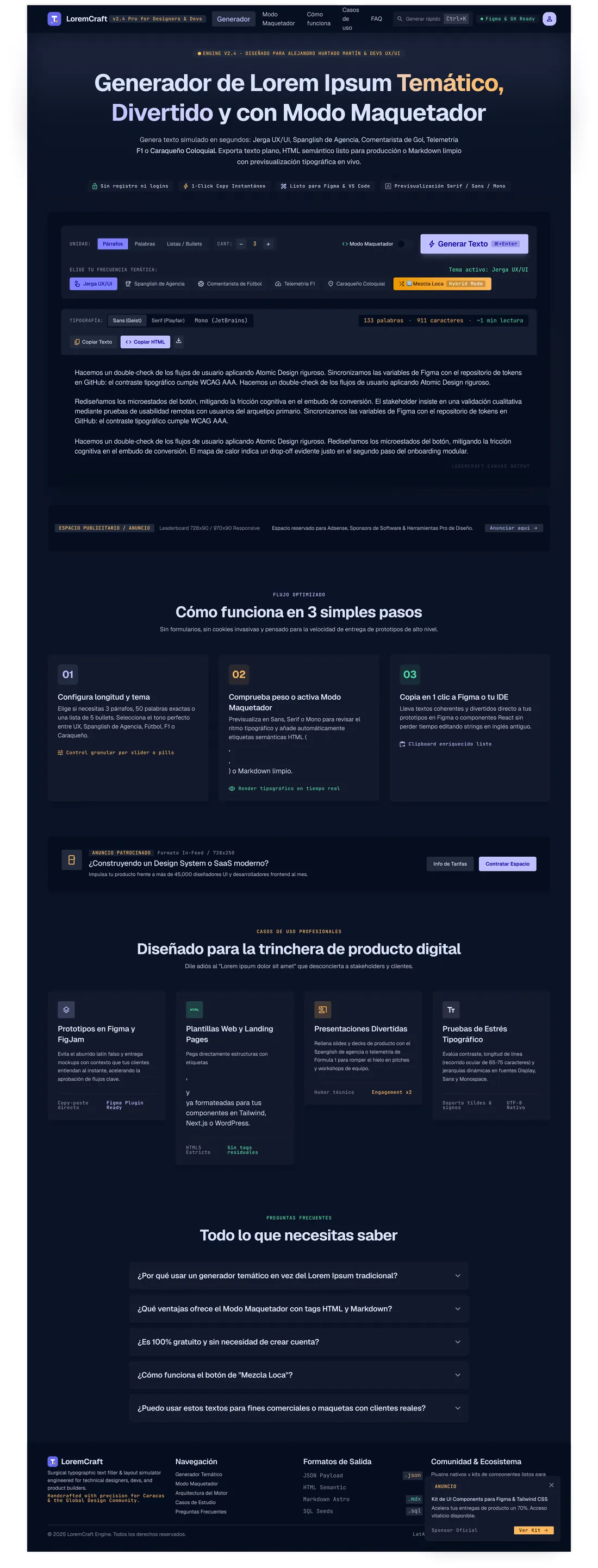 Primera versión del generador temático