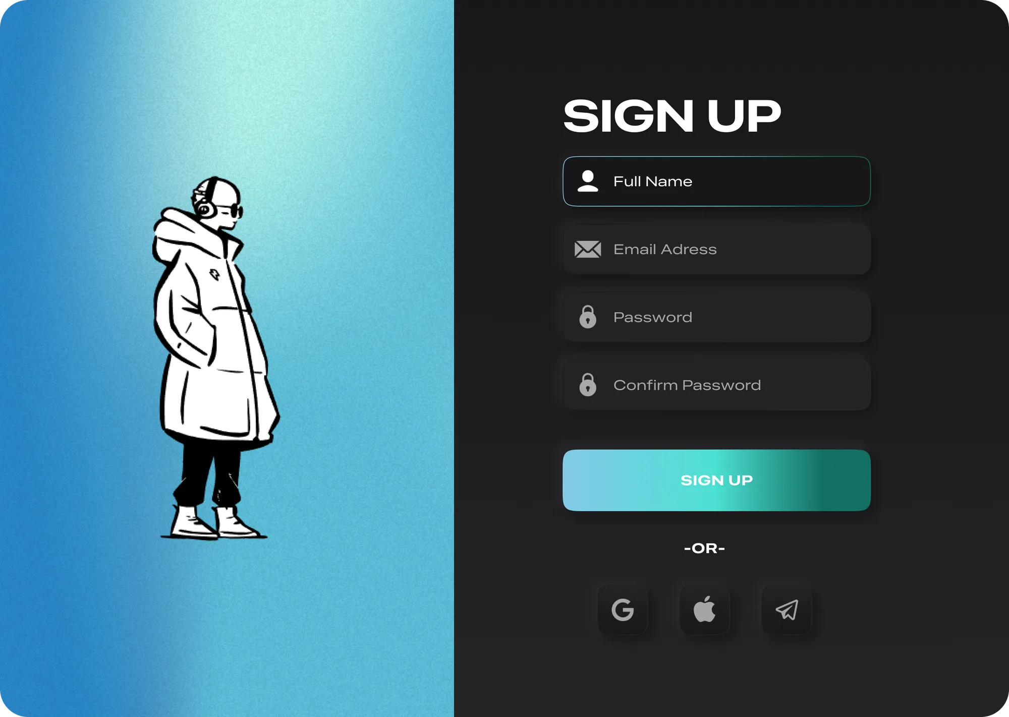 Diseño de pantalla de registro