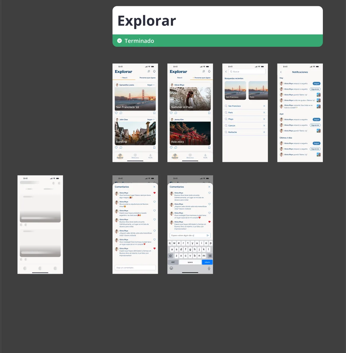 Pantallas de explorar