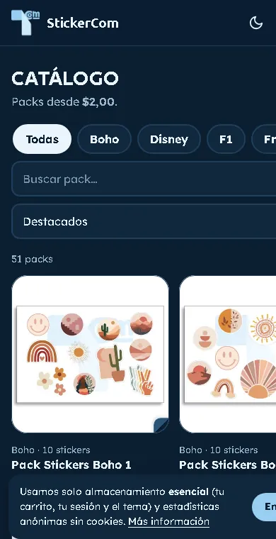 Catálogo en el móvil