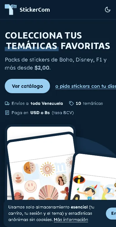 Inicio en el móvil