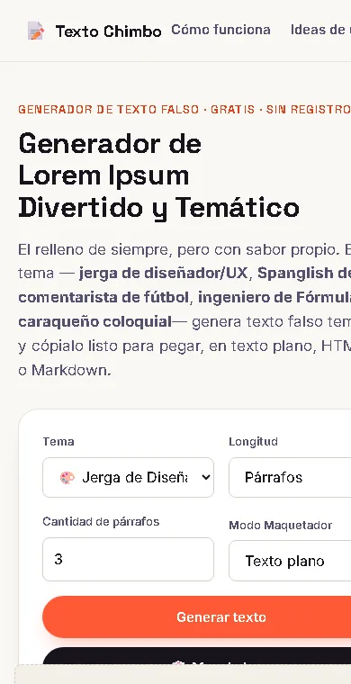 Texto Chimbo en el móvil